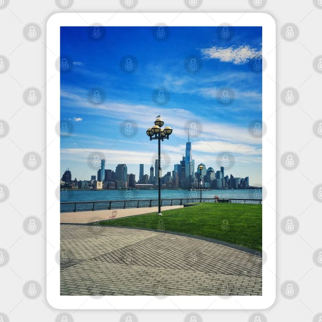 Manhattan Skyline, Hoboken, NJ Sticker by eleonoraingrid